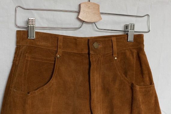 vintage brown suede midi skirt, fitted skirt, skir