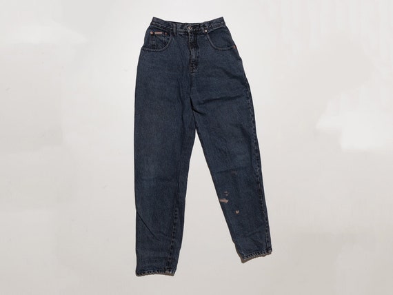 vintage dark blue acid wash jeans, 90s stone wash
