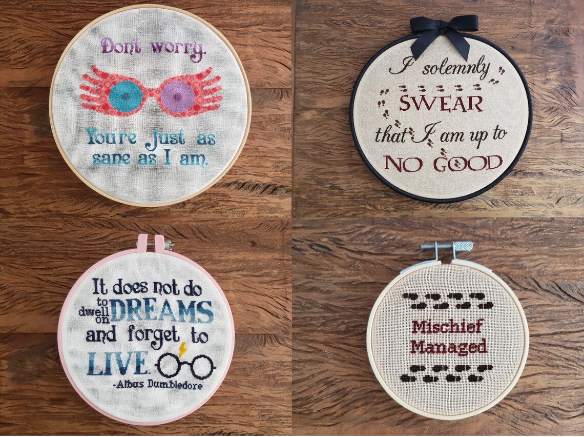 Harry Potter Quotes Bundle Cross Stitch Pattern Instant | Etsy