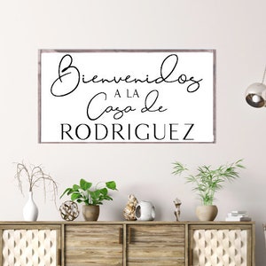 Bienvenidos Sign, Welcome Sign, Entryway Sign, Home Sign, Casa Sign, Spanish Sign, Spanish Decor, Casa Decor, Last Name Sign, Casa De Sign