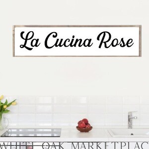 La Cucina, Italian Sign, Italian Decor, Last Name Sign, Italian Kitchen, Italian Kitchen Sign, La Cucina Sign, Wooden Sign, Personalized