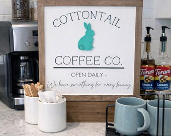 Cotton Tail Farms, Easter Signs, Easter Decor, Spring Sign, Spring Decor, Cotton Tail Sign, Coffee Bar Sign, Farmhouse Decor, Farmhouse Sign