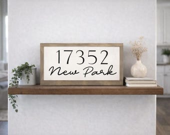 Zip Code Sign, Small Wooden Sign, Farmhouse Sign, Farmhouse Decor, Small Sign, Housewarming Gift, Realtor Sign, Closing Gift, Zip Code