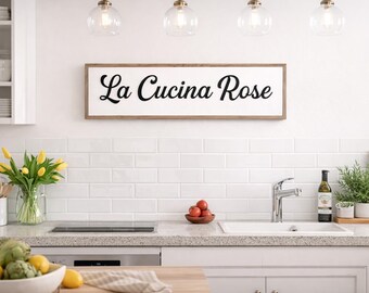 La Cucina, Italian Sign, Italian Decor, Last Name Sign, Italian Kitchen, Italian Kitchen Sign, La Cucina Sign, Wooden Sign, Personalized