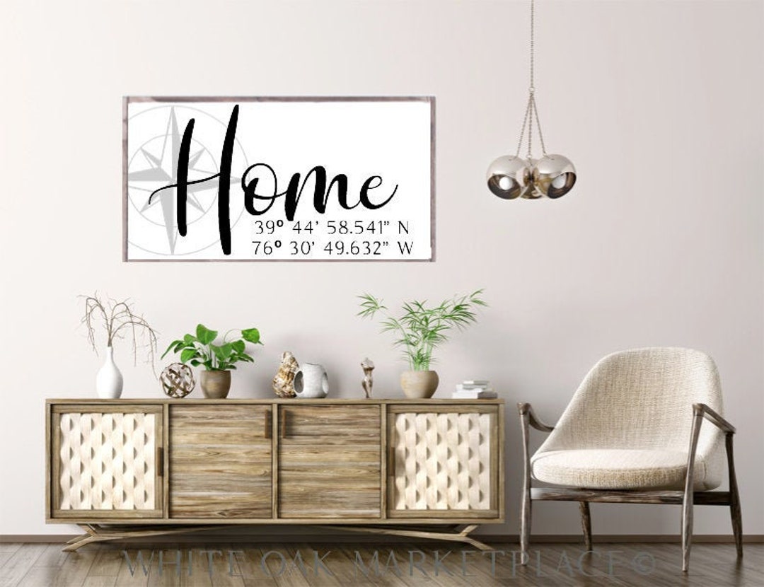 Home Sign GPS Coordinates Sign Home GPS Sign Home - Etsy