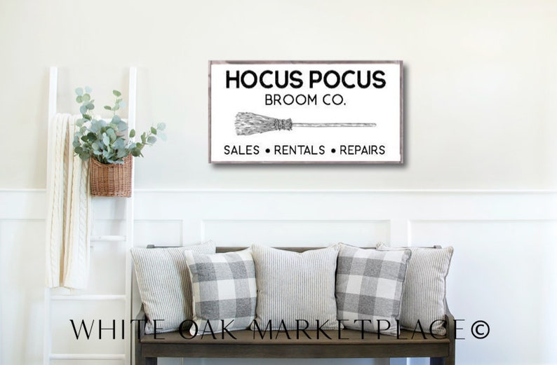 Hocus Pocus Sign Broom Co Sign Fall Sign Fall Decor Wooden Etsy