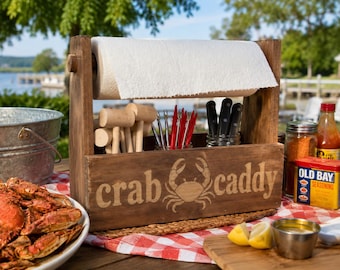 Crab Caddy, Maryland Crabs, Coastal Kitchen, Maryland Crab Gift, Paper Towel Holder, Seafood Lover Gift, Crab Lover, Maryland Decor