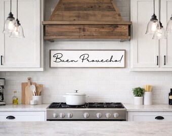 Buen Provecho Sign, Spanish Sign, Spanish Decor, Farmhouse Kitchen, Kitchen Sign, Spanish Kitchen, Spanish Kitchen Sign, Wooden Sign