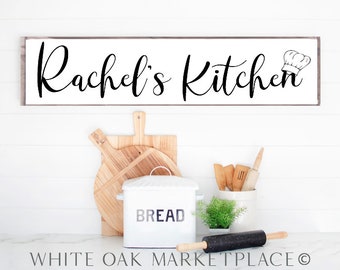 Kitchen Sign, Name Sign, Personalized Kitchen Sign, Farmhouse Kitchen, Gift For Baker, Gift For Chef, Cooking Lover, Housewarming Gift
