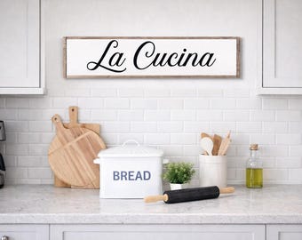 La Cucina, Italian Sign, Italian Decor, Farmhouse Kitchen, Kitchen Sign, Italian Kitchen, Italian Kitchen Sign, La Cucina Sign, Wooden Sign