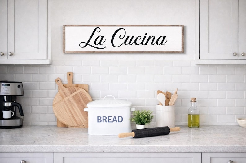 La Cucina, Italian Sign, Italian Decor, Farmhouse Kitchen, Kitchen Sign, Italian Kitchen, Italian Kitchen Sign, La Cucina Sign, Wooden Sign
