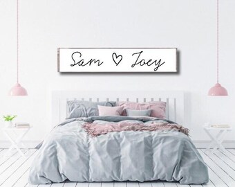 Couples Sign, Farmhouse Bedroom, Bedroom Sign, Master Bedroom Decor, Above Bed Sign, Heart Sign, Wedding Gift, Anniversary Gift