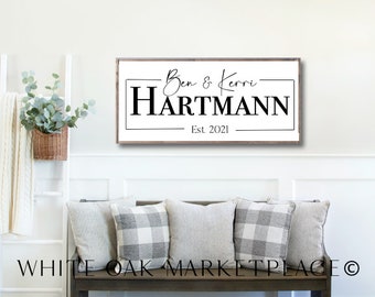 Last Name Sign, Personalized Family Sign, Entryway Sign, Welcome Sign, Farmhouse Sign, Housewarming Gift, Family Name Sign, Family Decor