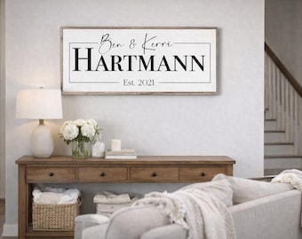 Last Name Sign, Personalized Family Sign, Entryway Sign, Welcome Sign, Farmhouse Sign, Housewarming Gift, Family Name Sign, Family Decor