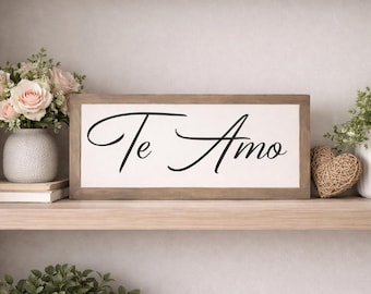 Te Amo Sign, Wooden Sign, Farmhouse Sign, Farmhouse Decor, Small Wooden Sign, Love Sign, Spanish Sign, I Love You Sign, Spanish Decor