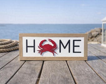 Maryland Home Sign, Maryland Crab Sign, Crab Sign, Wooden Sign, Maryland Decor, Home Sign, Maryland Wall Art, Maryland Gift, Nautical Decor