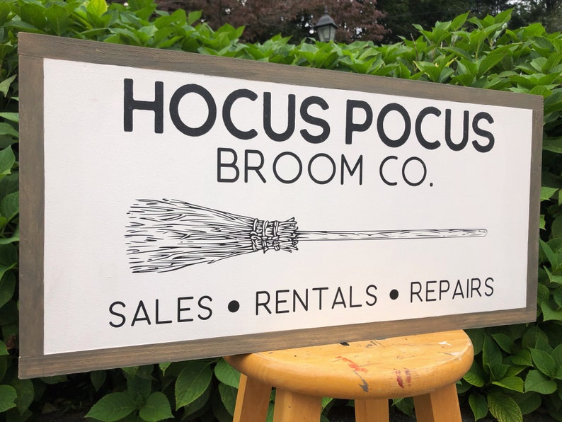 Hocus Pocus Sign Broom Co Sign Fall Sign Fall Decor Wooden Etsy