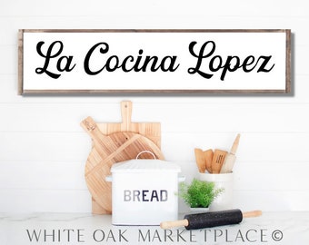 La Cocina, Spanish Sign, Spanish Decor, Last Name Sign, Spanish Kitchen, Spanish Kitchen Sign, La Cocina Sign, Wooden Sign, Personalized