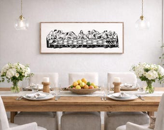 The Last Supper Signs, Last Supper Wall Art, Dining Room Signs, Dining Room Decor, Last Supper Wood, Religious Sign, Christian Sign