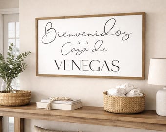 Bienvenidos Sign, Welcome Sign, Entryway Sign, Home Sign, Casa Sign, Spanish Sign, Spanish Decor, Casa Decor, Last Name Sign, Casa De Sign