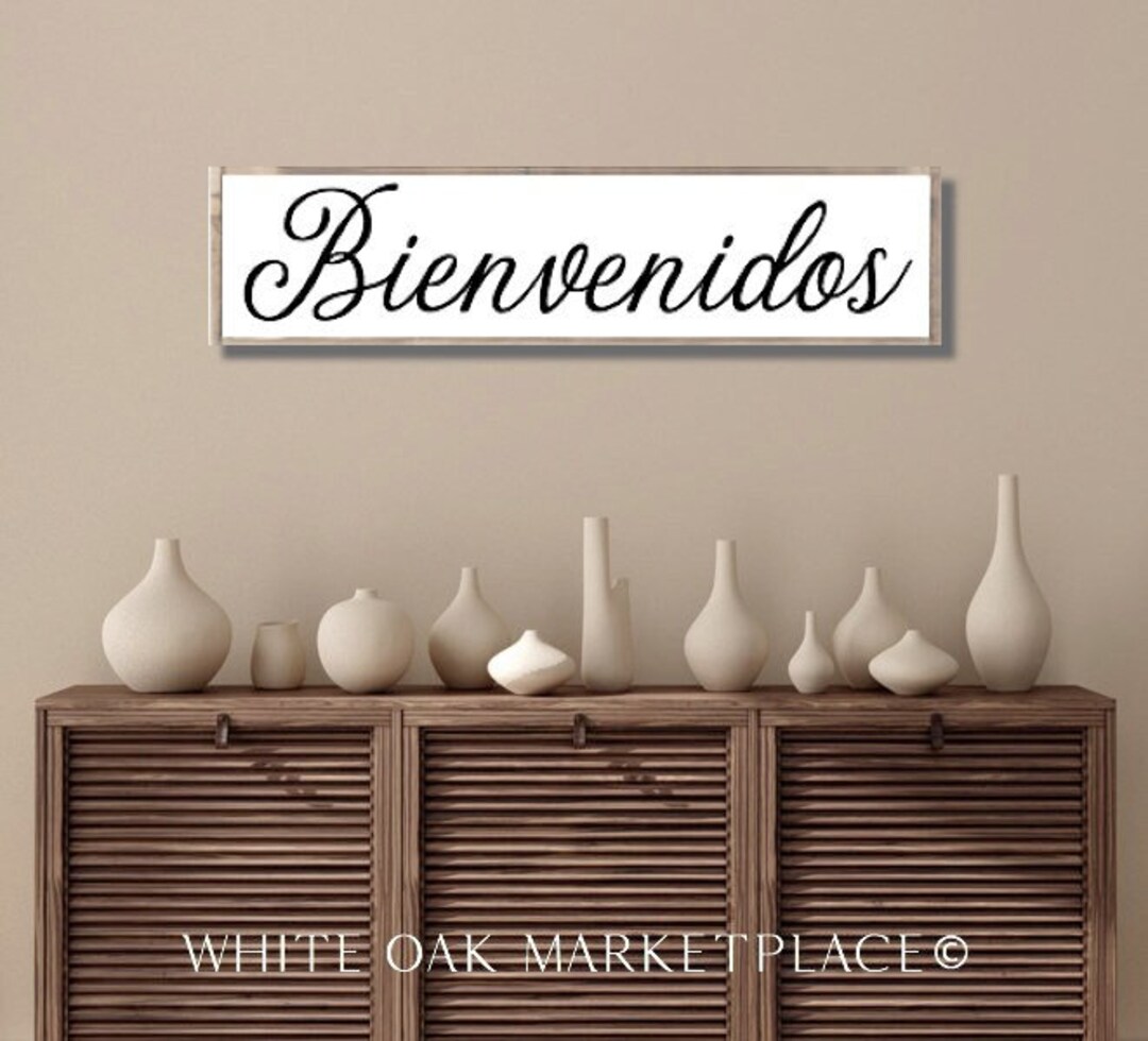 Bienvenidos, Welcome Sign, Entryway Sign, Living Room Decor, Home Sign