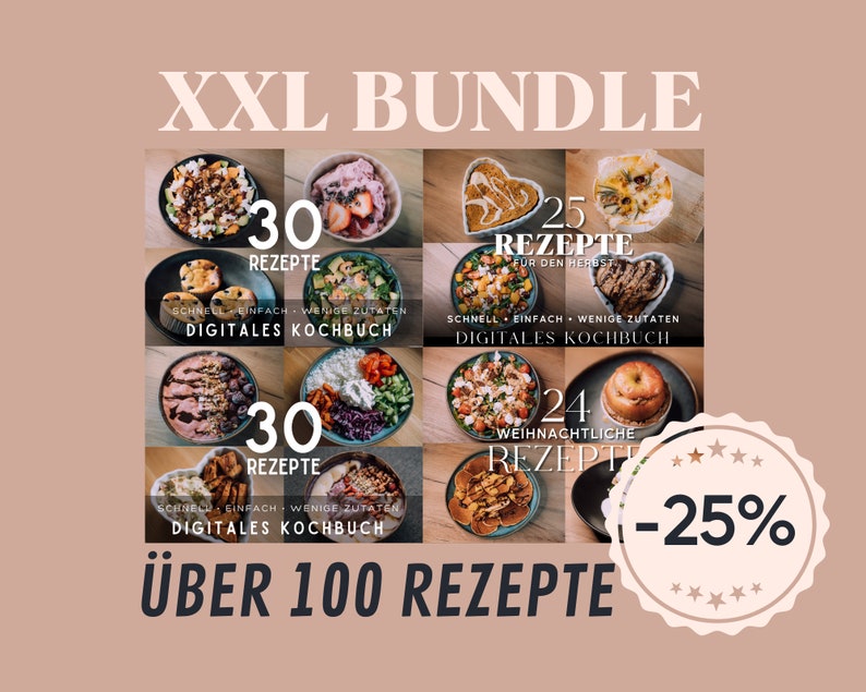 XXL BUNDLE over 25% DISCOUNT 4 cookbooks, 100 recipes quick, easy & healthy image 1