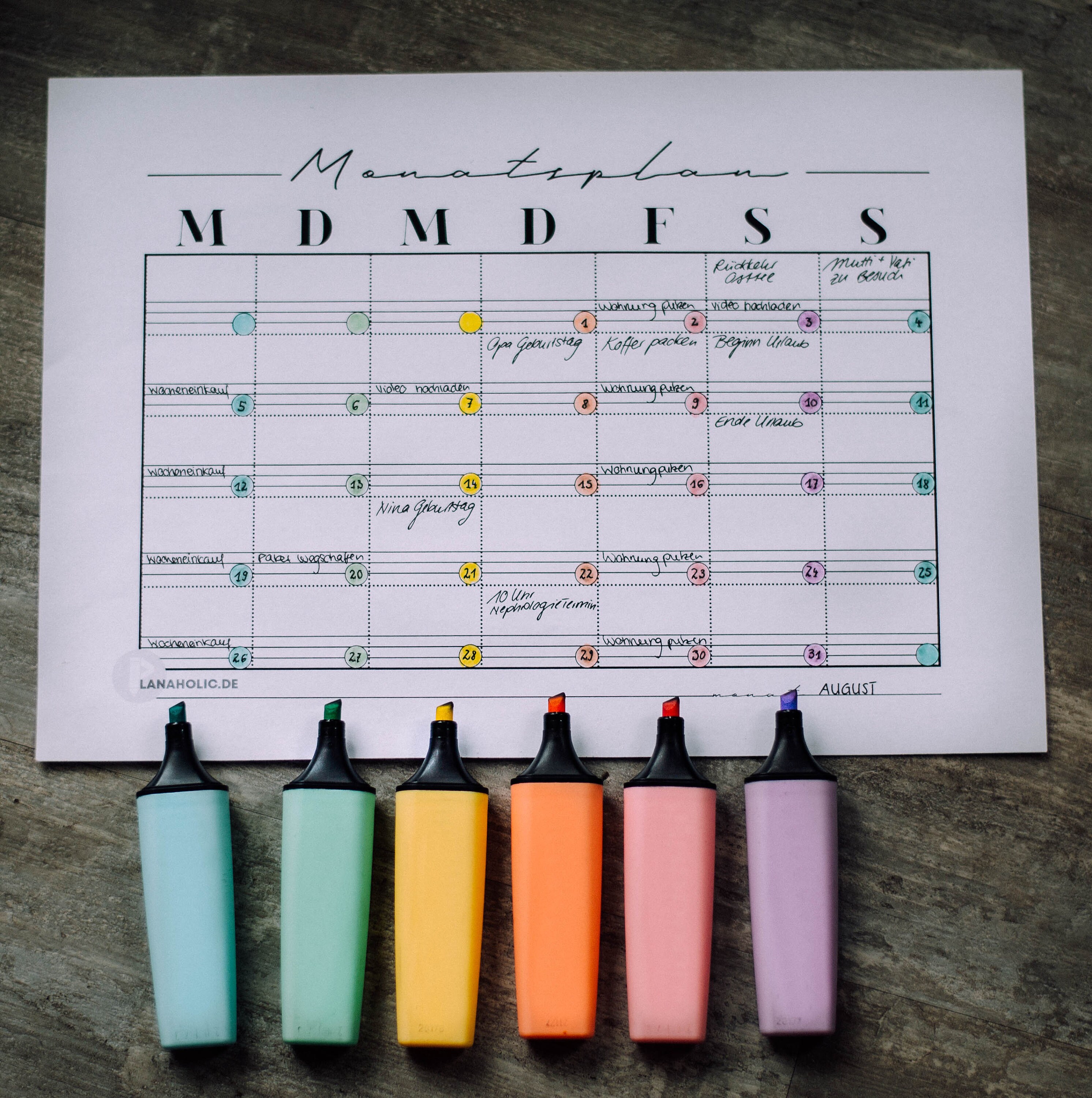 Monatsplan clean zum Ausdrucken - Etsy.de