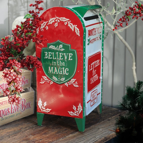 Christmas Mailbox Vintage Post Box Leaving Message Post Box Garden  Decoration Standing Mailbox Farmhouse Design