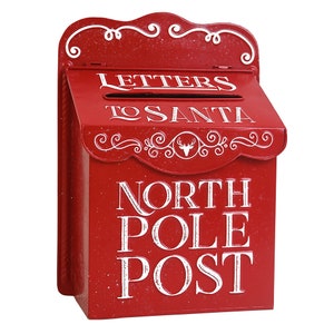 Santa Mailbox Vintage Christmas Post Box Wall Hanging Santa Letter Box For Outside Mail box christmas decorations