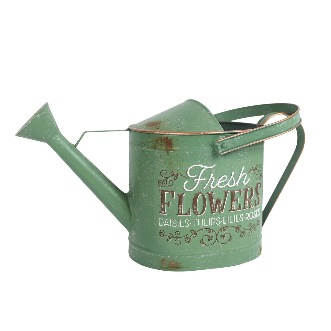 Garden Personalized Watering Can Plant Tools Metal Green Etsy UK