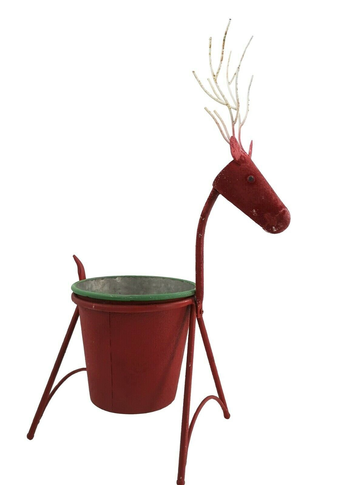 Festive Red Reindeer Christmas Garden Planter Metal Gift Home Etsy