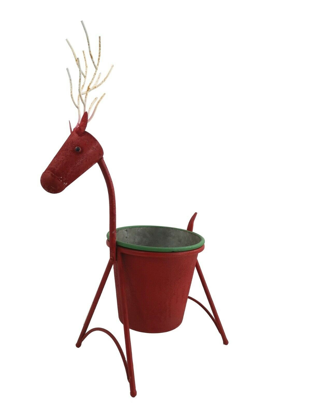 Festive Red Reindeer Christmas Garden Planter Metal Gift Home Etsy