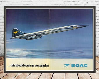 Vintage BOAC Flights to South America Airline Poster Print A3//A4