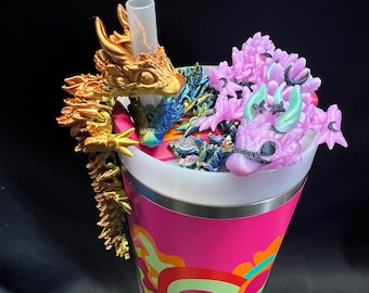 lunar Dragon Straw Buddy Friend For Tumblers