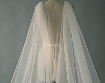 long tulle cape