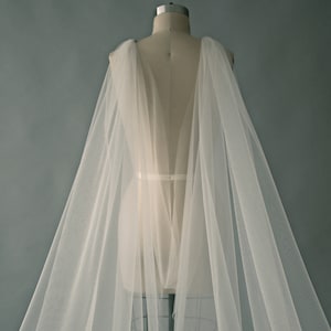 CHLOE wedding cape veil, simple cape veil , plain cape , cape veil , long veil , cathedral veil, wedding veil, bridal veil, custom made veil