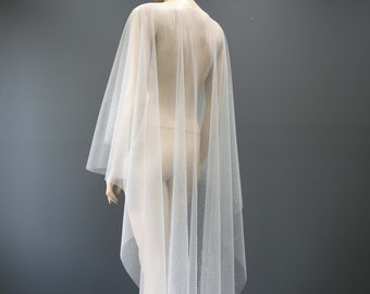 Sparkle Tulle Wedding Capelet: Bridal Glitter Cape
