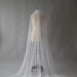CLAUDE, Sheer simple one tier veil, cathedral veil, white veil, custom veil, Made in Australia.