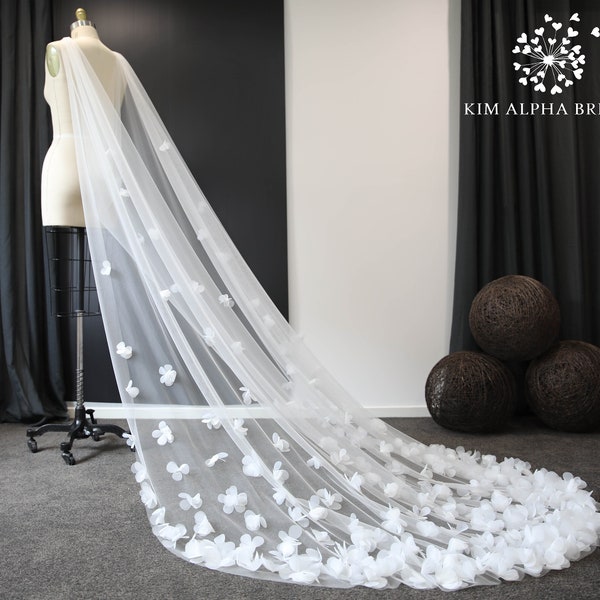 KLEA cape veil, flower cape, wedding cape veil, bridal cape, long cape, flower veil, cathedral cape veil, cape veil, handmade cape veil.