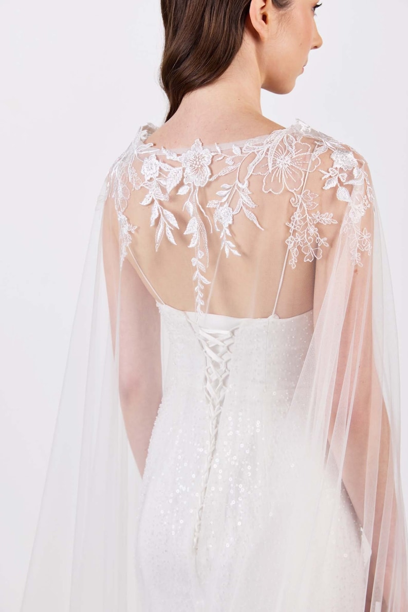 lace bridal cape