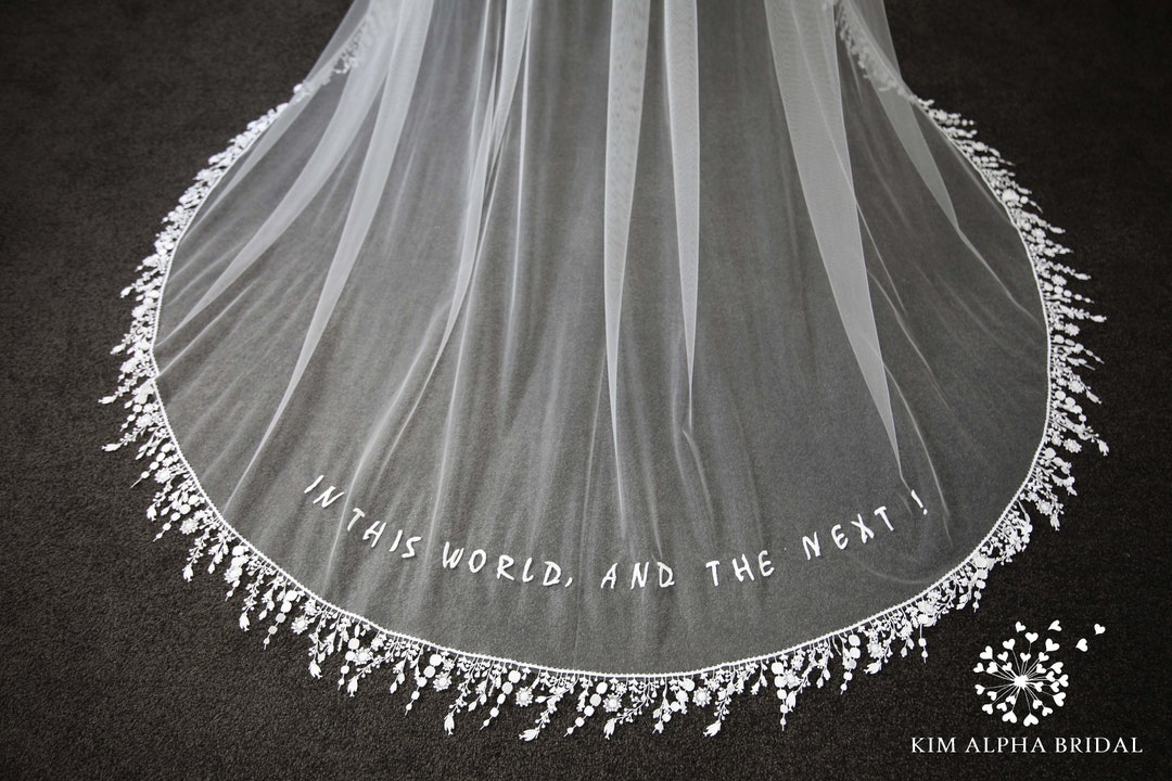 Add Personalized Embroidery on Your Veil, Embroidered Wedding Veil