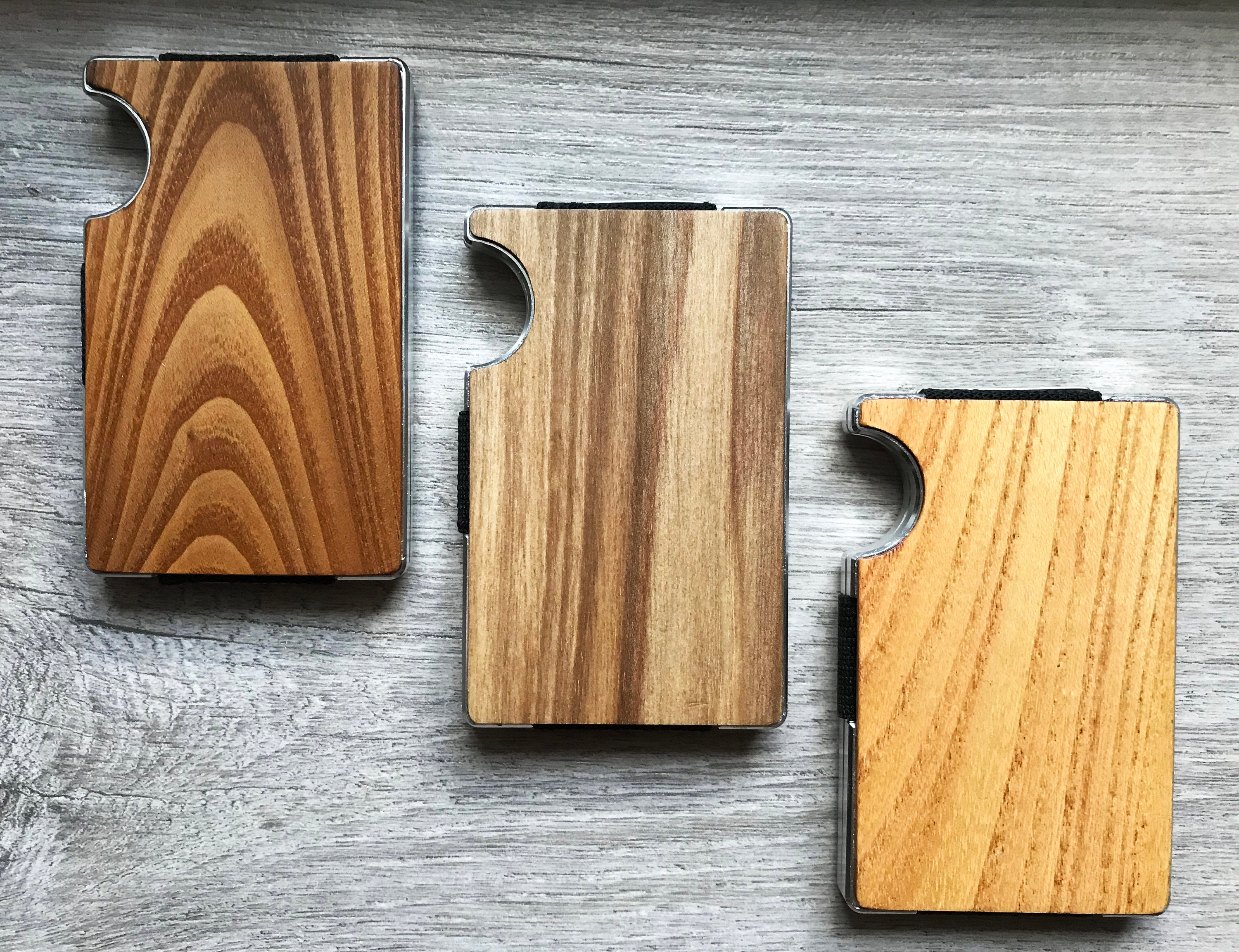 Slim Wallet Mens wallet Wood Men Wallet Aluminum Mens Wallet Etsy