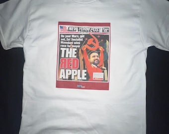 Zohran Mamdani "Red Apple" T-shirt - socialistisk NY borgmästare