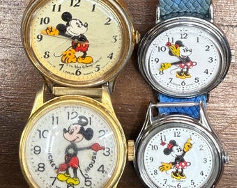 Vintage Disney Mickey Minnie Mouse Watch Lot Lorus Quartz Parts Repair