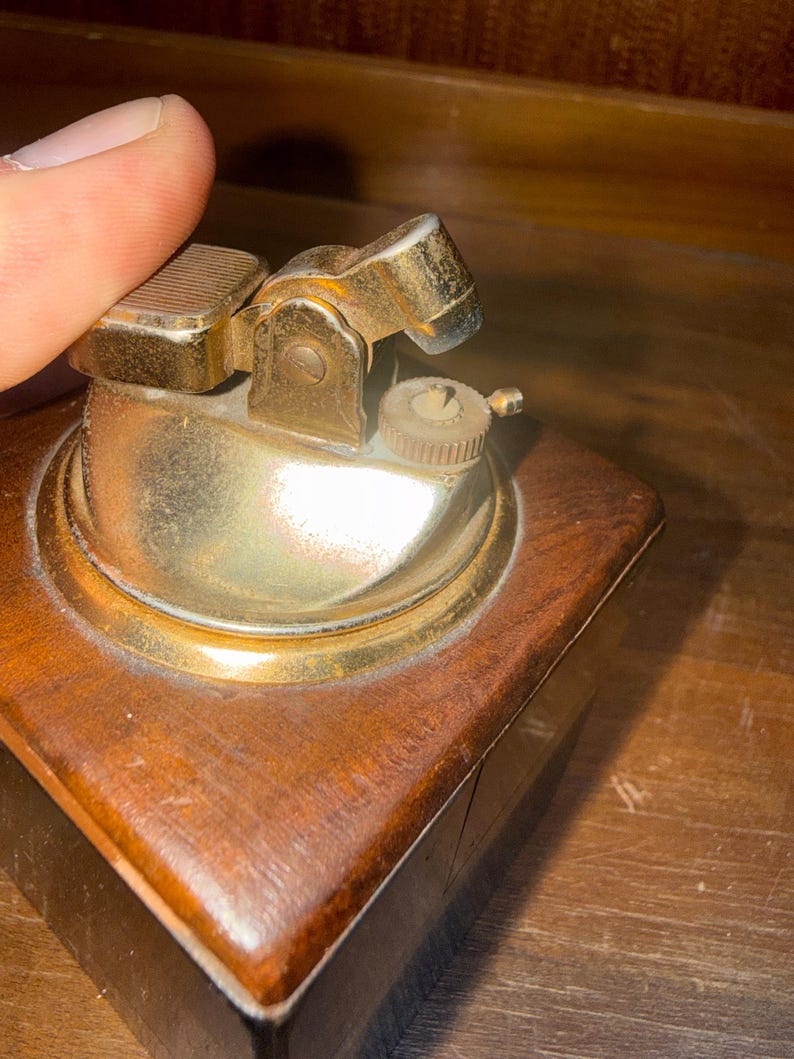 Square Table Lighter Vintage Heavy Table Lighter Cigarette Holder 2.5” Square Desk Lighter ...