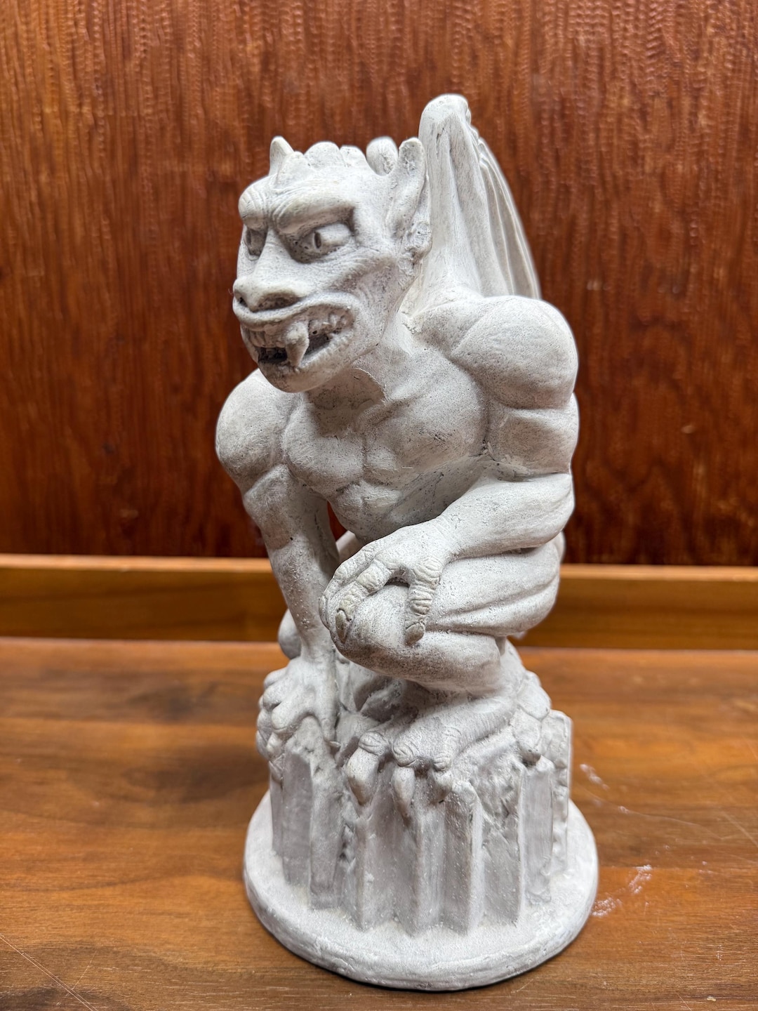 1991 Concrete Gargoyle Statue 11” Gothic Demon Garden Decor Vintage - Etsy