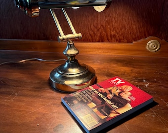 Vintage Brass Piano Desk Lamp Art Deco Style Adjustable Mid Century Light