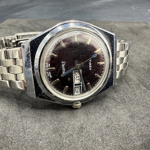 Vintage Timex Electric Watch Women Silver Tone Black Dial Mesh Adjustable Band Vintage Timex Electric Ladies Watch Blue Dial New Premium C  main image 3