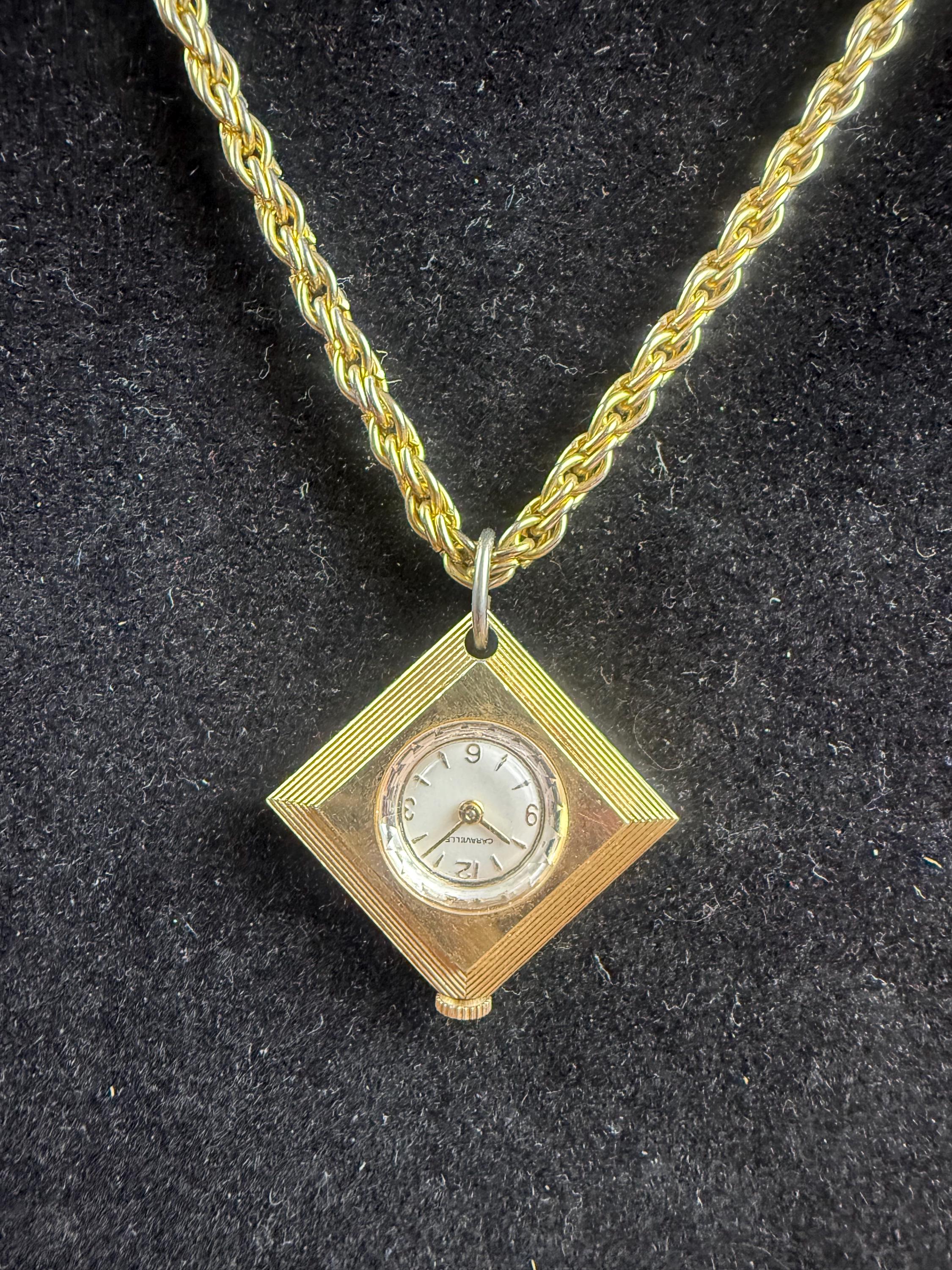 Charming, beautiful vintage Caravelle pendant watch. Works well! Caravelle Pendant Watch - Etsy main image 2