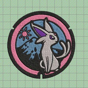 Espeon bergskedja cirkulär broderilapp design - 5 färger (digitalt)
